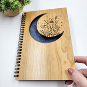 Floral Moon Wood Journal